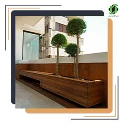 گلدان و فلاورباکس چوبی برای باغ و ویلا | میزبانان طراوت طبیعت
